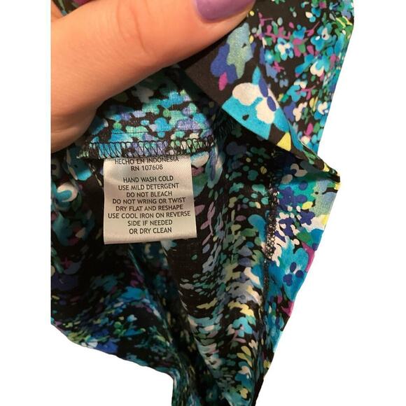 Another Time Dress Women's 10 Multicolor Floral Cotton Lined Round Neck Back Zip - Picture 4 of 7